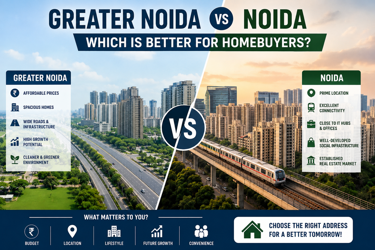 Greater Noida vs Noida – Which is Better for Homebuyers?